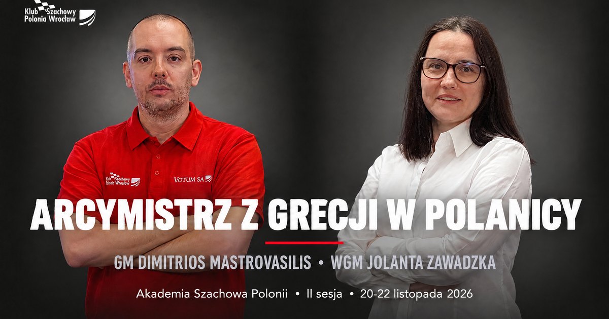 Akademia Szachowa Polonii, II sesja 20-22 listopada 2026: GM Dimitrios Mastrovasilis i WGM Jolanta Zawadzka