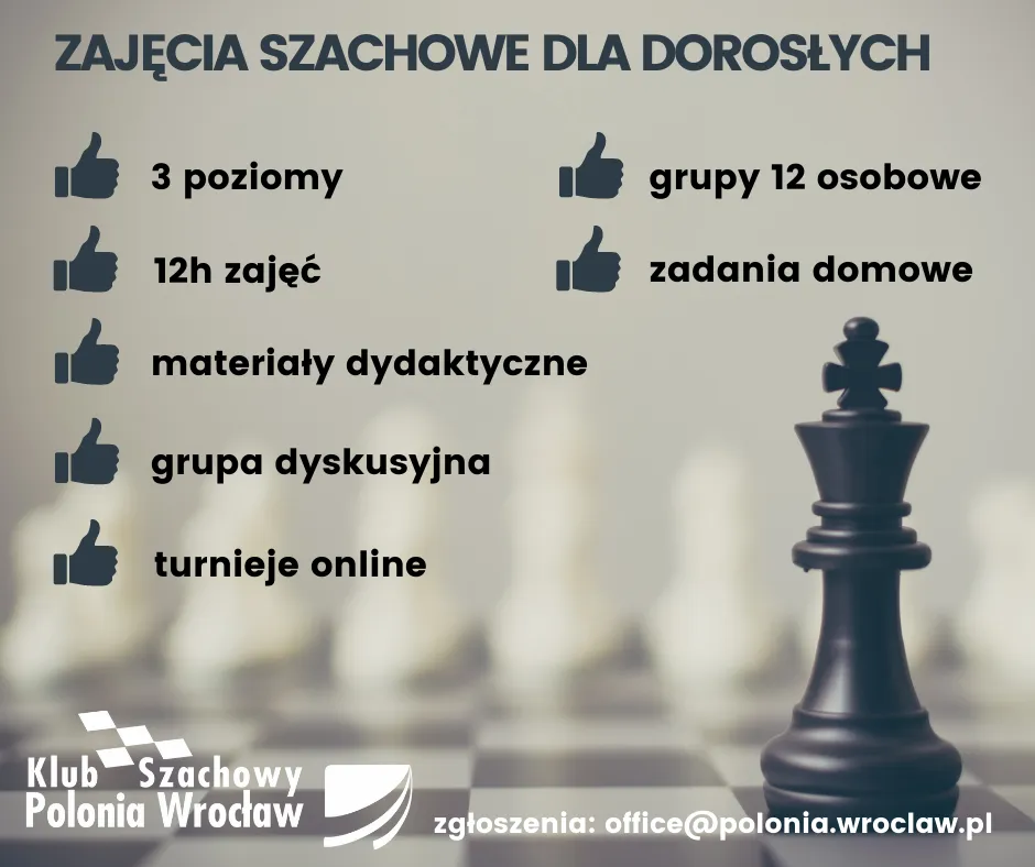 Zajęcia szachowe dla dorosłych – NOWE GRUPY od 21 marca!